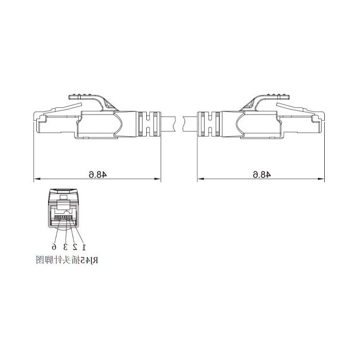 RJ45公头直型转RJ45公头直型、双端预铸PVC非柔性电缆、带屏蔽、绿色护套、0C3043-XXX